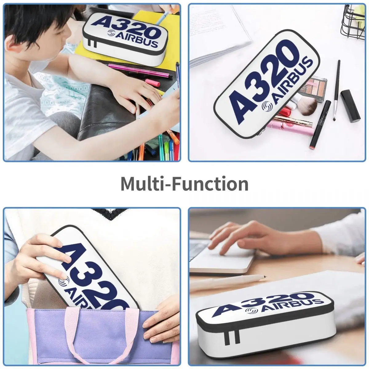 مقلمة شعار ايرباص A320 للبنين والبنات صندوق القلم المدرسية حقيبة أقلام رصاص لوازم القرطاسية حقيبة حامل القلم