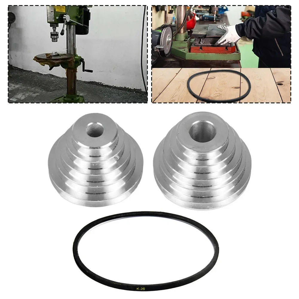 Pagoda Pulley Wheel V Type Belt Set Transmission Wheel For Benchtop Drill Press Transmission Wheels Driving Belt Set Power Tools