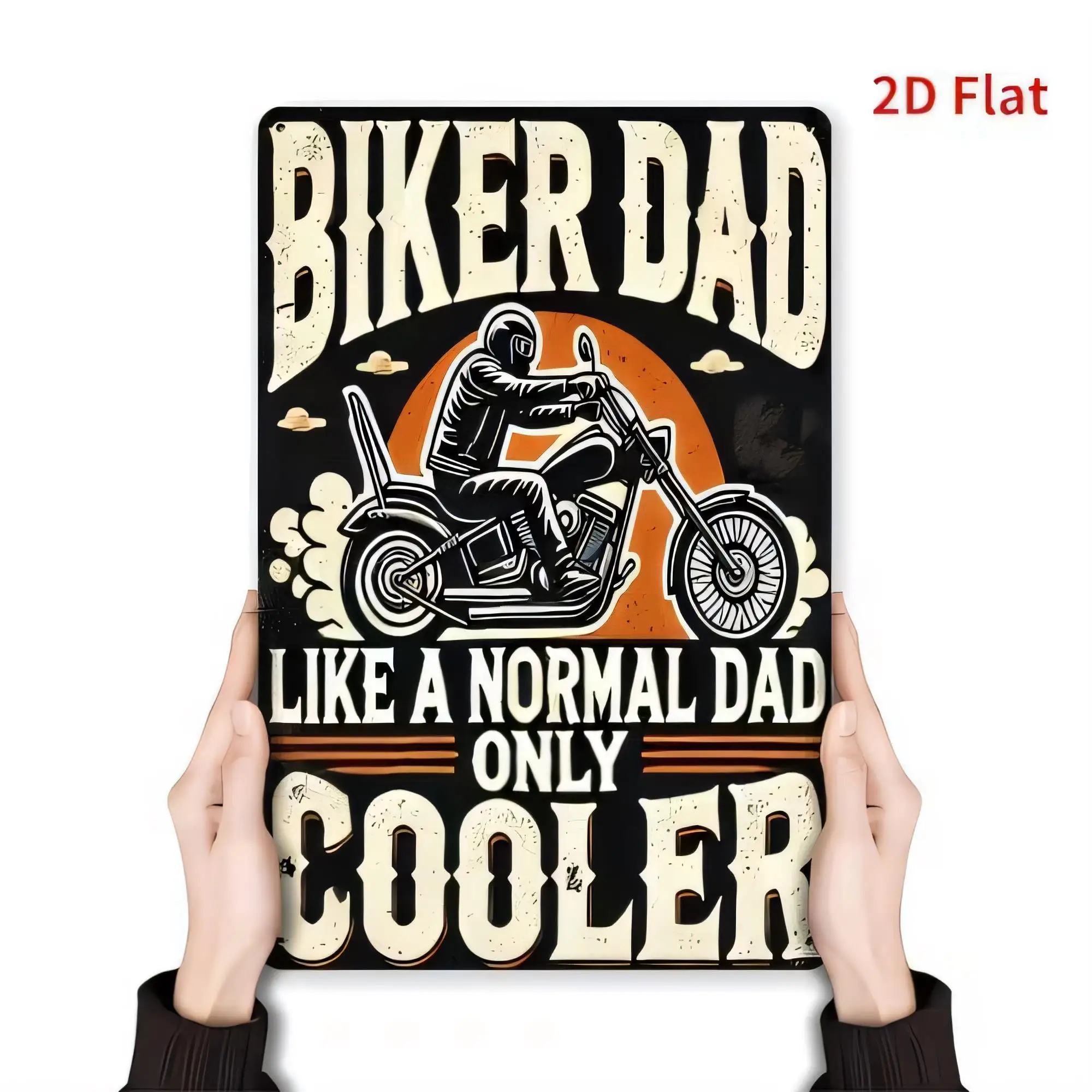 Tin Sign  Vintage Biker Dad Like A Normal Dad Only Cooler Motorcycle Wall Decor Metal Plaque Rustic Garage Bar Man Cave Poste