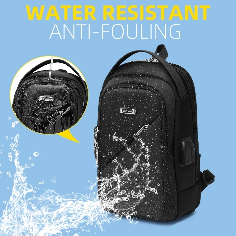 WIERSOON Flex Borsttas Nieuwe Anti-diefstal Mannen Crossbody Tas Waterdichte Schoudertassen USB Opladen Korte Trip Voor Mannelijke Reispakket