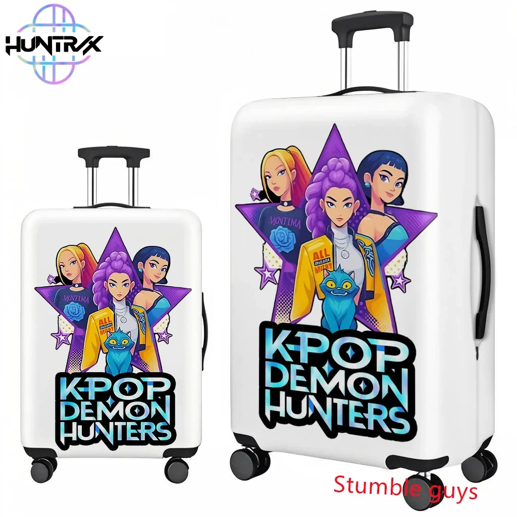 Funda protectora para maleta Kpop Demon Hunters, se adapta a bolsas de viaje de 18-32 pulgadas, diseño de anime