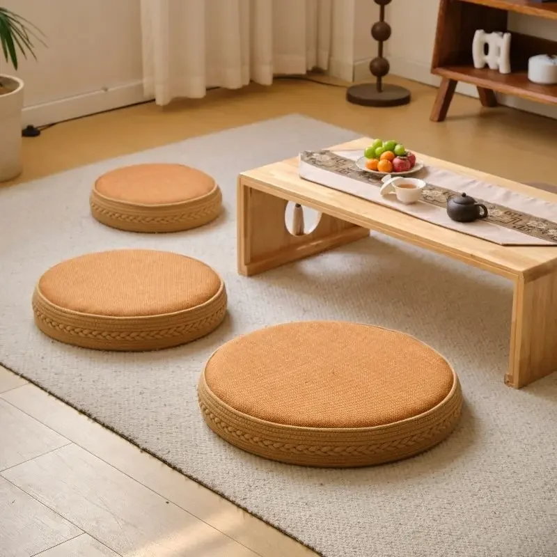 Japanese Style Futon Cushion Balcony Simple Thickened Sitting Cushion Round Cushions Home Living Room Leisure Cushion Stools