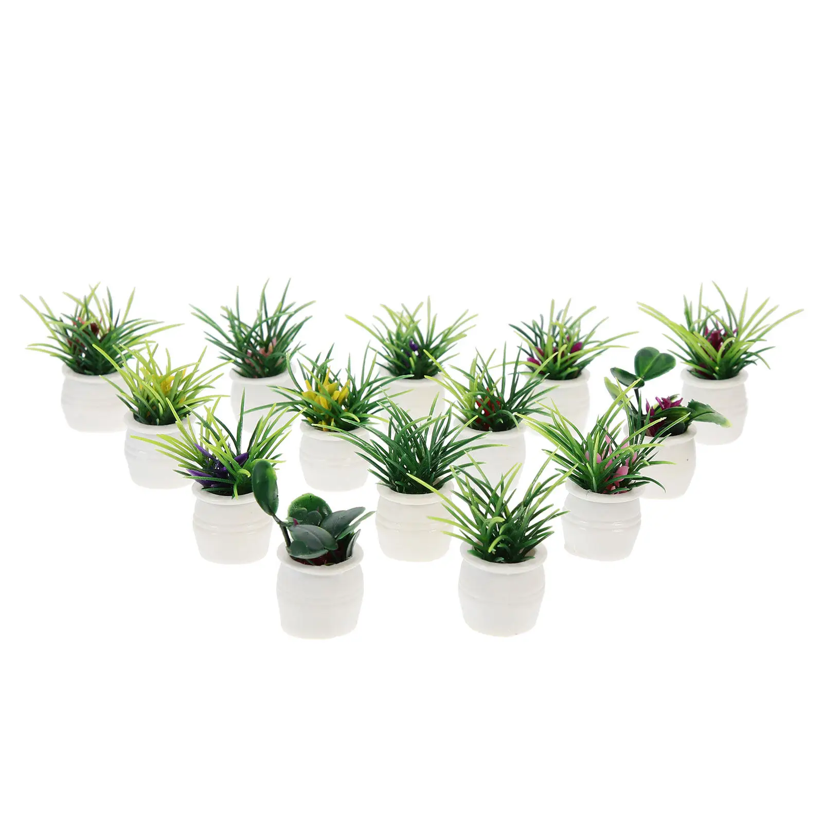 

14Pcs Miniature Potted Plants Realistic Artificial Bonsai Decor for Dollhouse Mini Home Office Desktop Shelf Garden Landscape