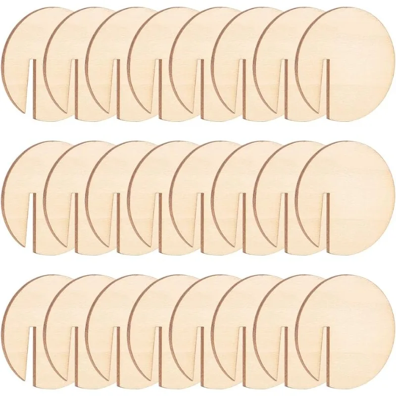 

20pcs Wood Circle Drink Tags Wood Wedding Name Place Card Name Tags for Christmas Halloween Wedding Party Decor