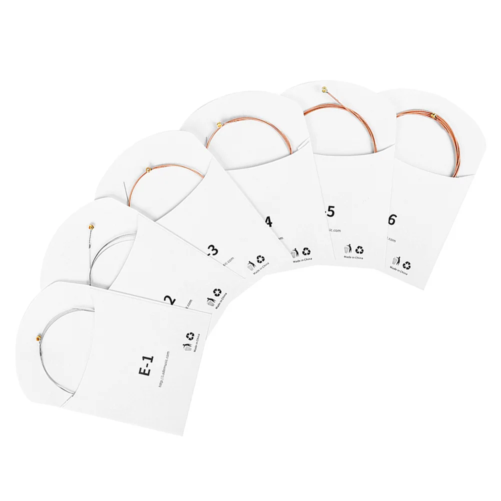 

6 Pcs Acoustic Strings Durable Replaceable String Set Clear Sound Comfortable Resonance Easy Installation Carbon Steel Supply
