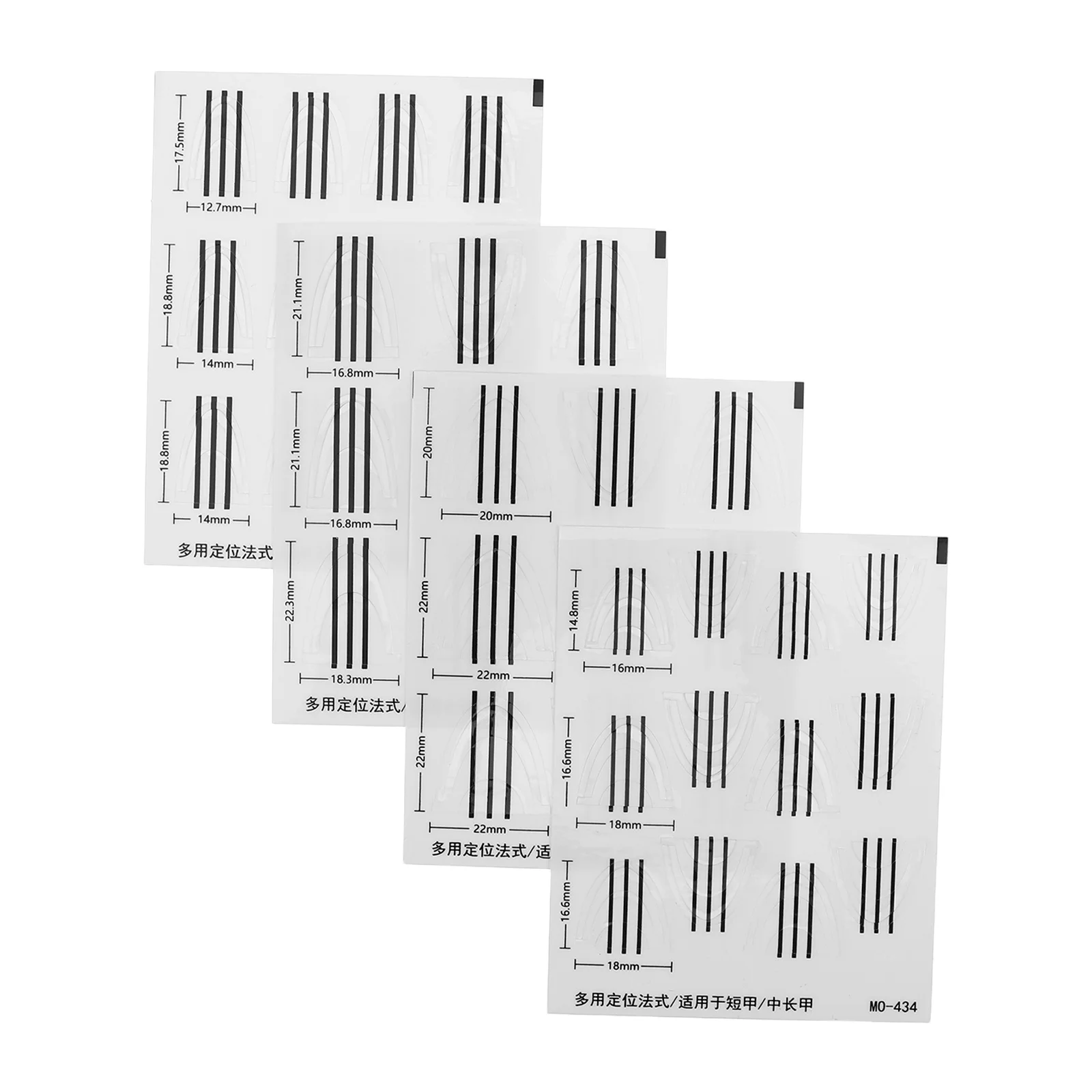 

4Pcs French Manicure Nail Stickers Crescent Positioning Templates for Home Salon Use Nail Art Decals Easy Application