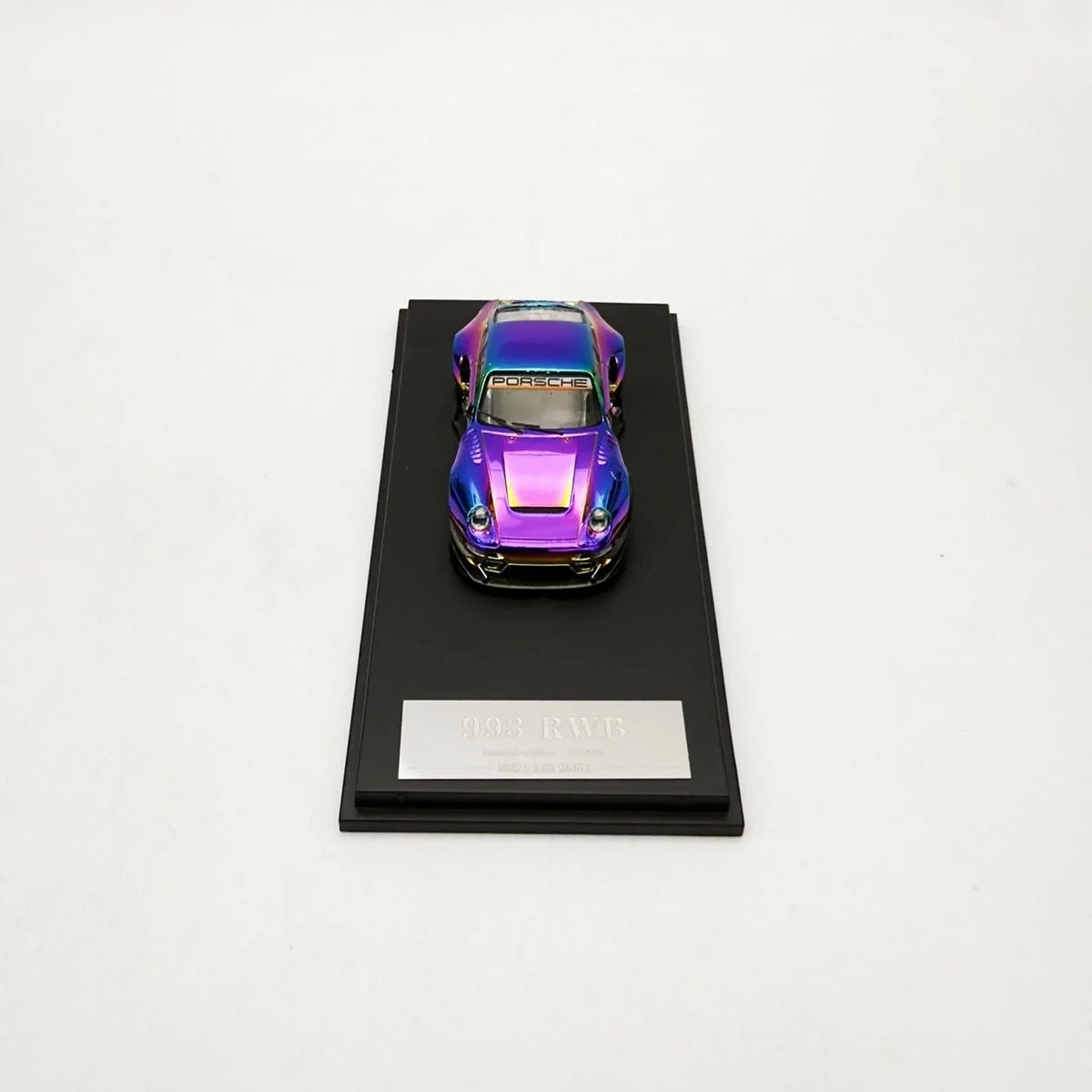 DRAGONBO x DCM 1:64 Porsche 993 Widebody Chrome Chameleon Diecast Model Car In Stock Ready To Ship view 3