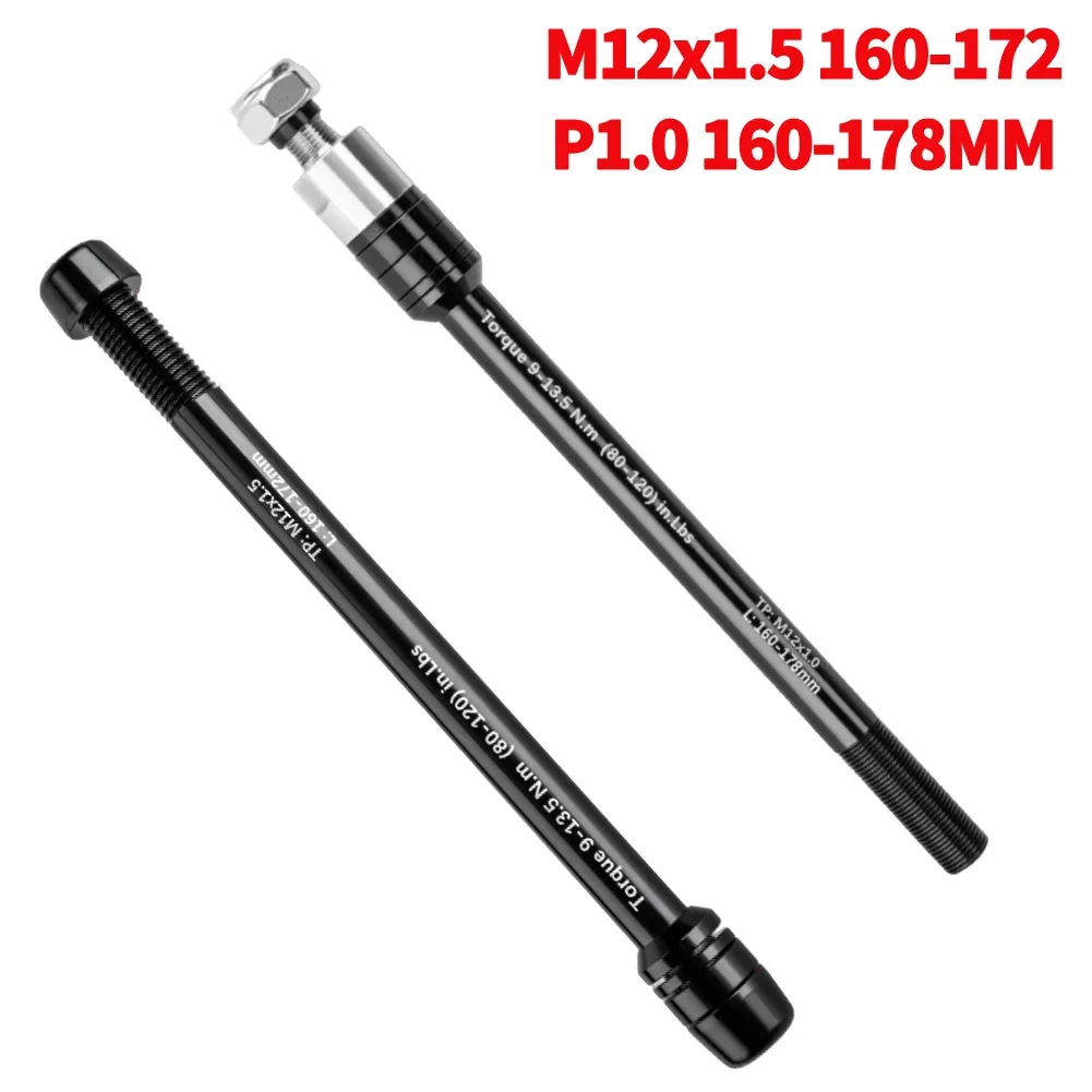 Bicycle Trailer Thru Axle Adapter Bike Front Fork Axle 160-178mm P1.0 Bike Trailer Hitch Thru Axles Adapter M12x1.5 160-172