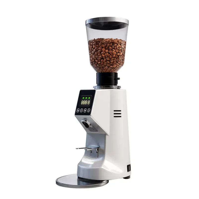 Stainless Steel Electric Coffee Grinder Household Flat Burr Mill for Home Use