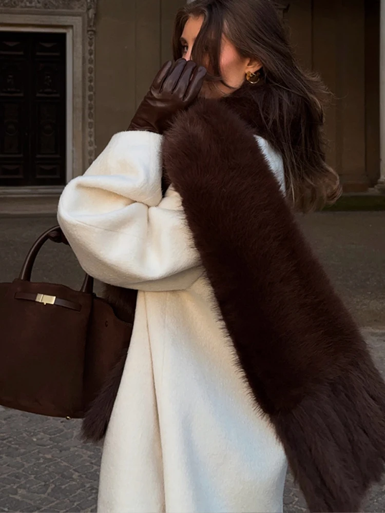 

Женский шарф с бахромой и мехом, модный, универсальный, зимний, теплый, утолщенный, для улицы, шикарный, женская одежда 2026