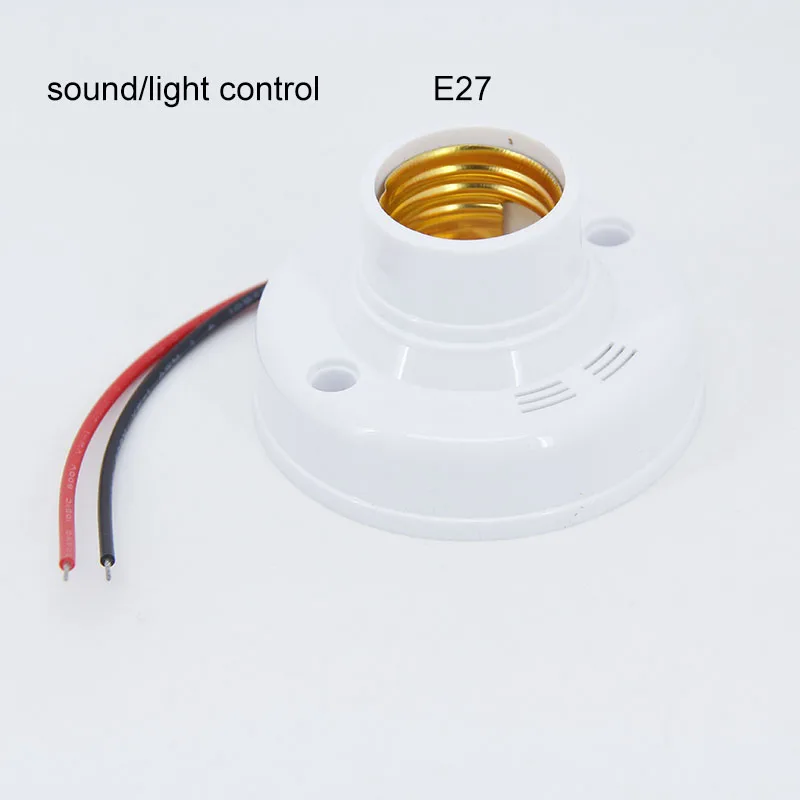 

1PC Screw sound Light Vontrol Lamp E27 Light Control Auto base socket holder Cap AC 180v -240V Electricity Saving Light Bulbs M2