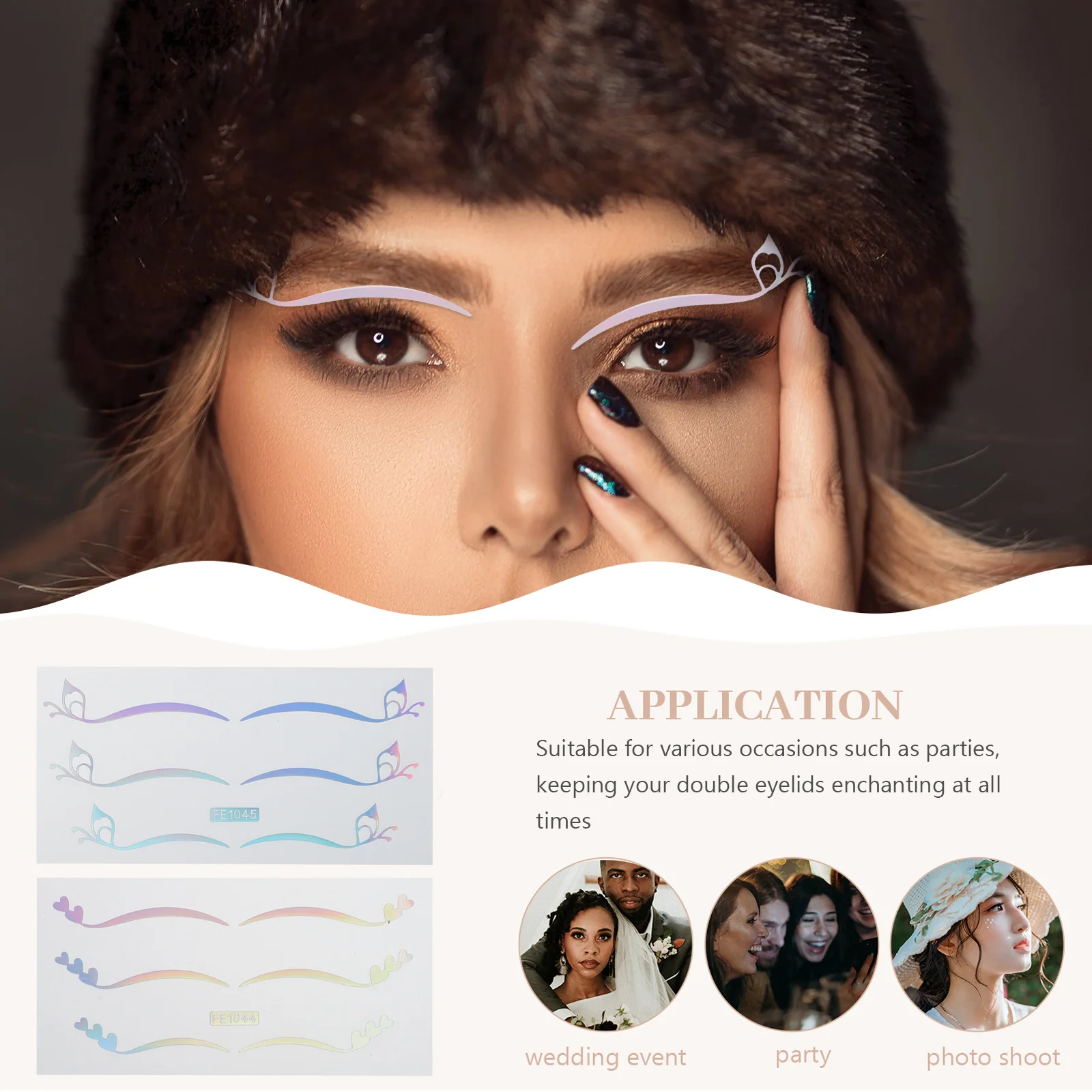 4 vellen vlinderster dubbele ooglidstickers holografische glitter oogdecoratie instant groot ogen effect voor feestfestival vrouwen