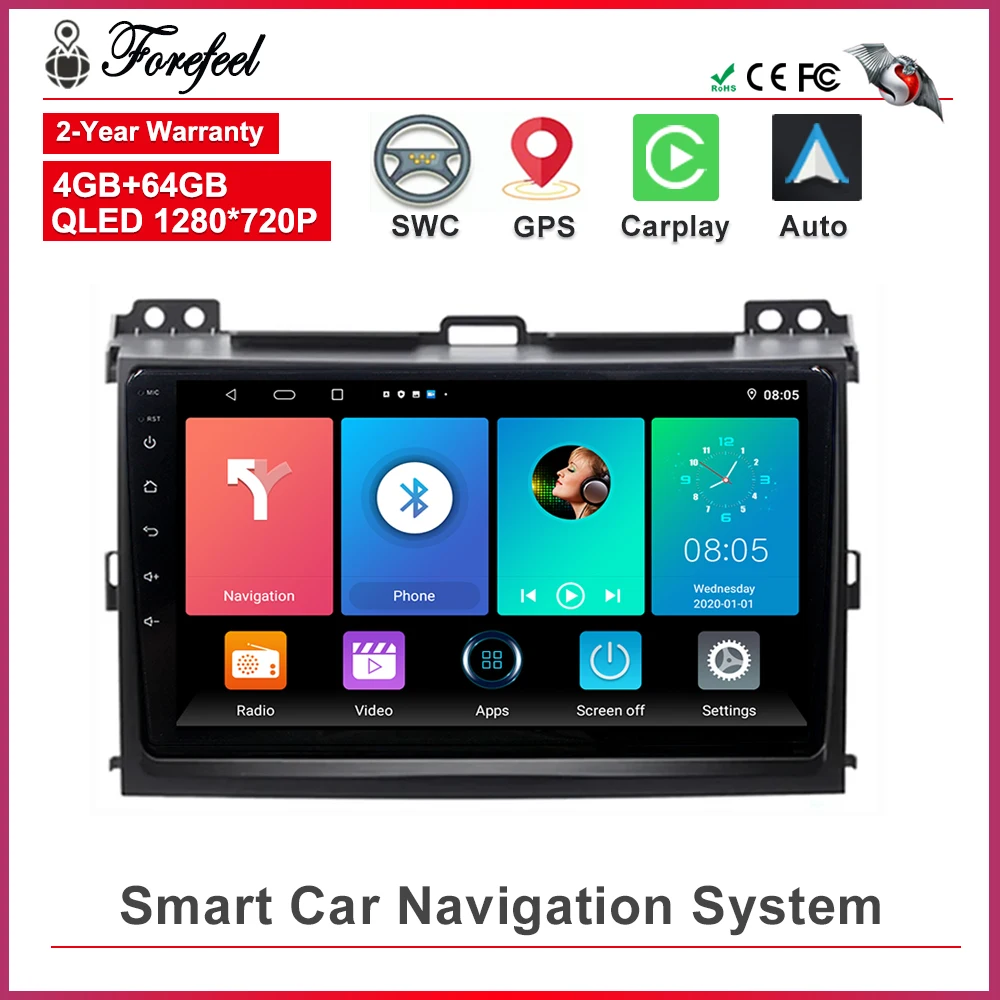 

Android 13 For Toyota Land Cruiser Prado 120 LC120 2003 - 2009 Multimedia GPS Car Player Radio Navigation No 2din DVD Screen BT