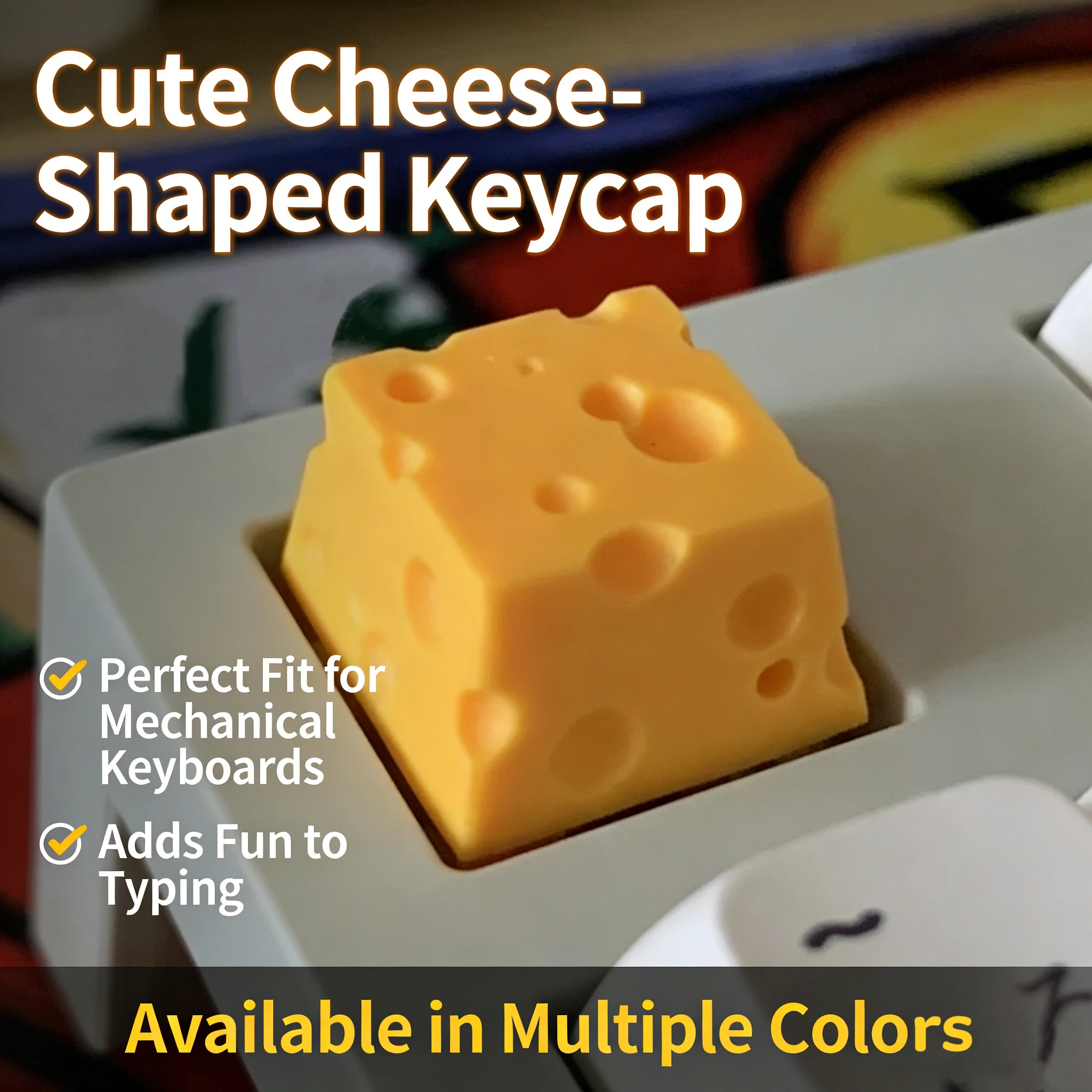 Cartoon Cheese Cake ESC Keycap Resin Mechanical Keyboard Key Cap Shaped Replacement For Gaming Keyboard Desktop Decor Gamer Gift