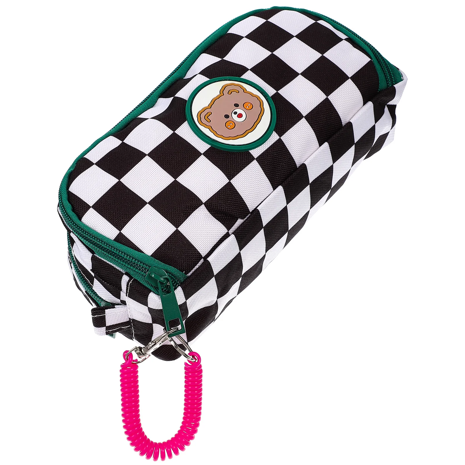 

Checkerboard Pencil Case Bag Storage Decorative Stationery Cartoon Zipper Design Printing Large