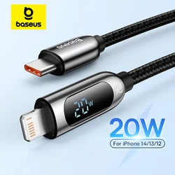 Baseus Digital Display 20W PD USB C Cable for iPhone 14 13 12 Pro Max XR Fast Charging Cable Mobile Phone Data Cord