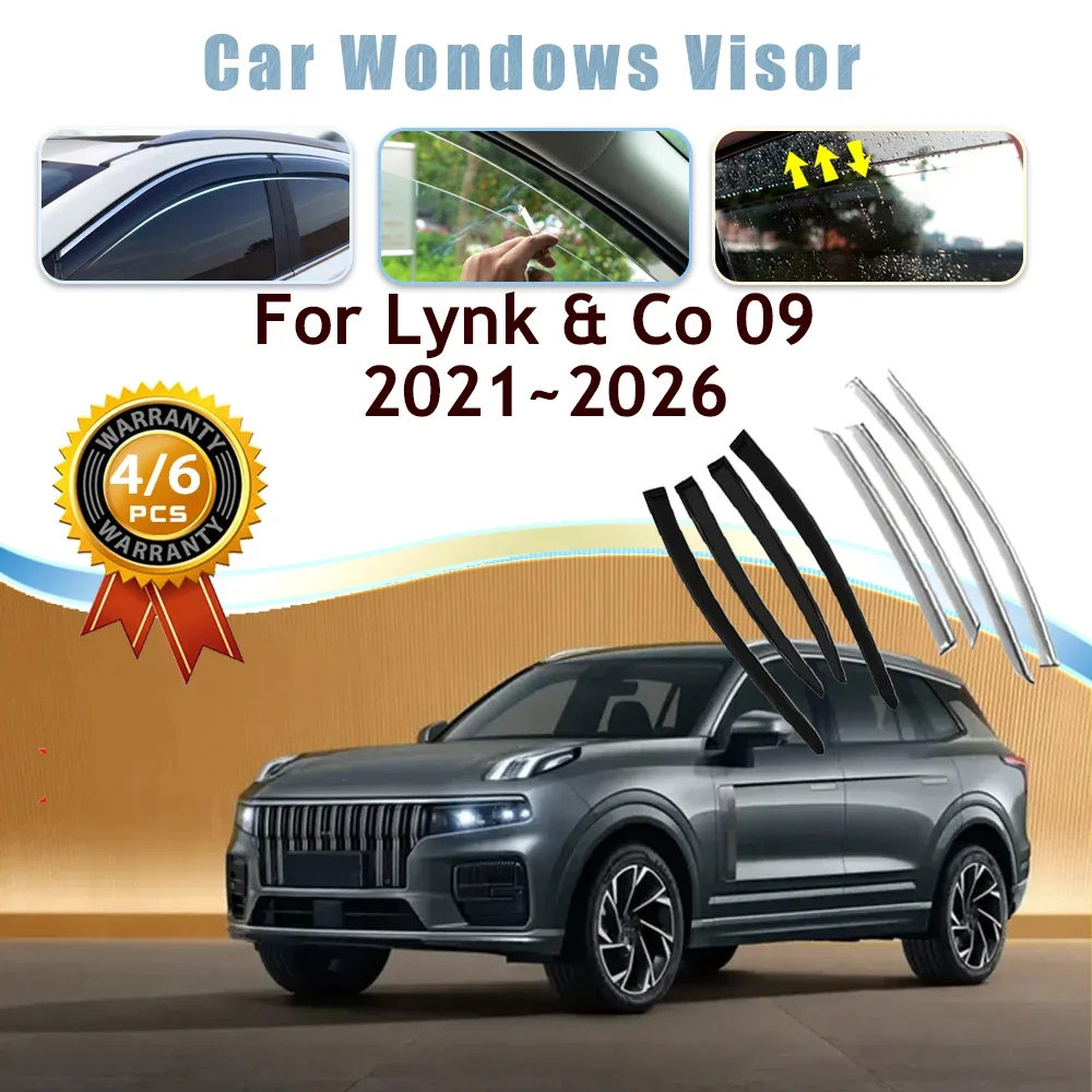 Car Window Visors Fit For Lynk & Co 09 2021 2022 2023 2024 2025 2026 Waterproof Rain Guard Deflector Windshield Auto Accessories