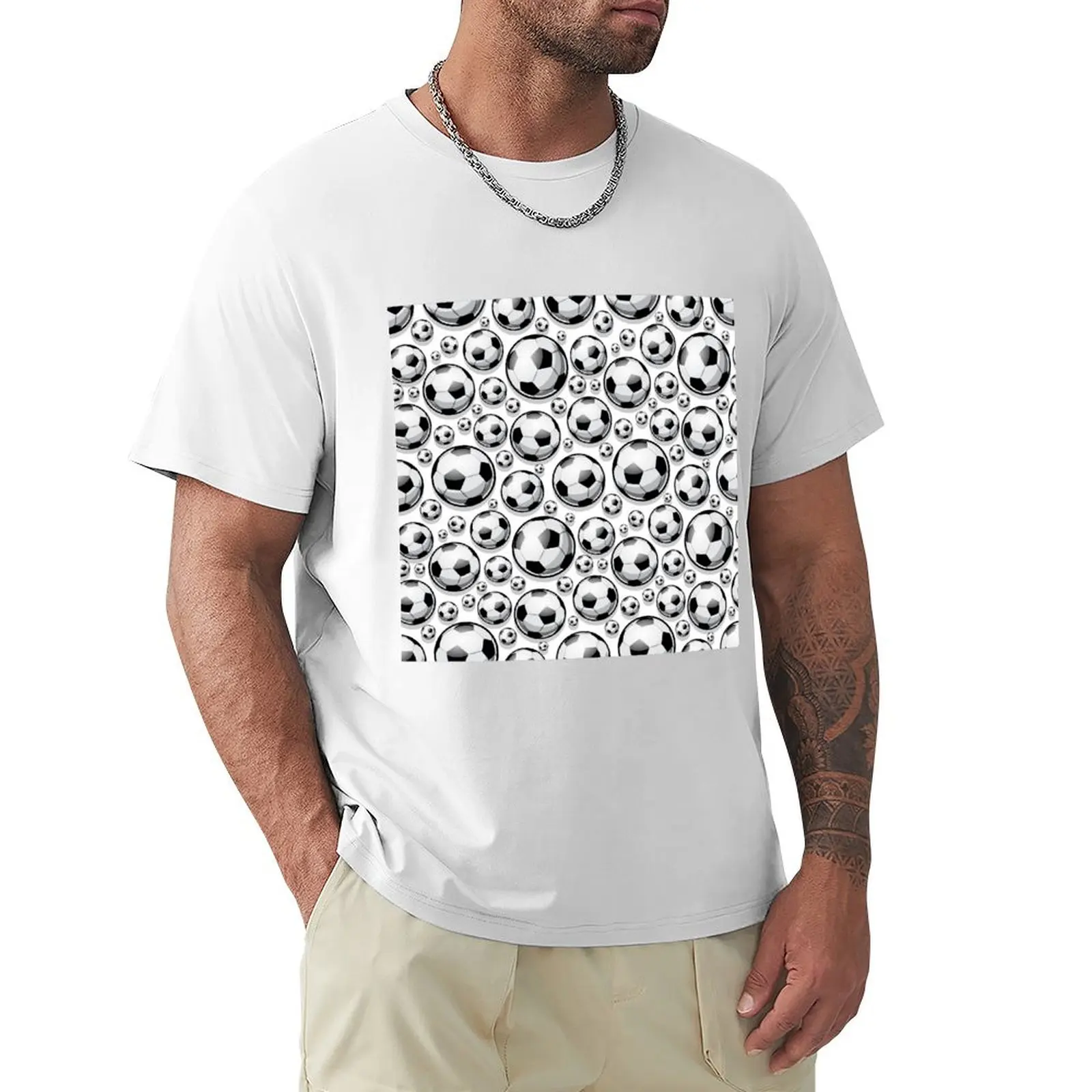 Football Soccer Ball Pattern T-Shirt vintage clothes shirts graphic tees plain t shirts men