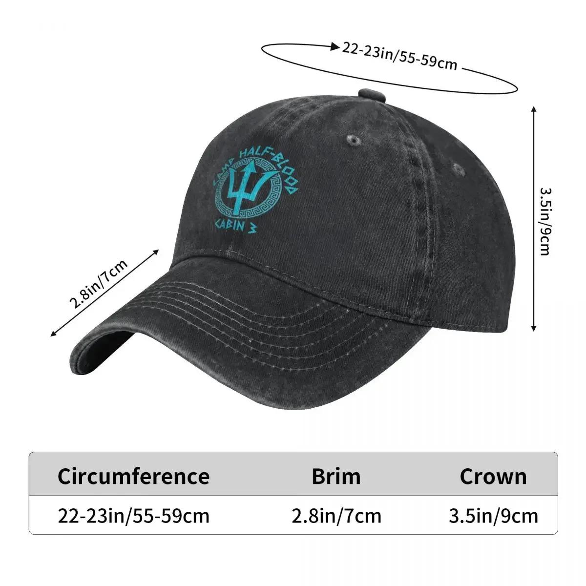 Percy Jackson Baseball Cap Cabin 3 Camp Half-Blood Fitted Retro Women Men Trucker Hat Sun-Proof Kpop Rock Baseball Caps Gift