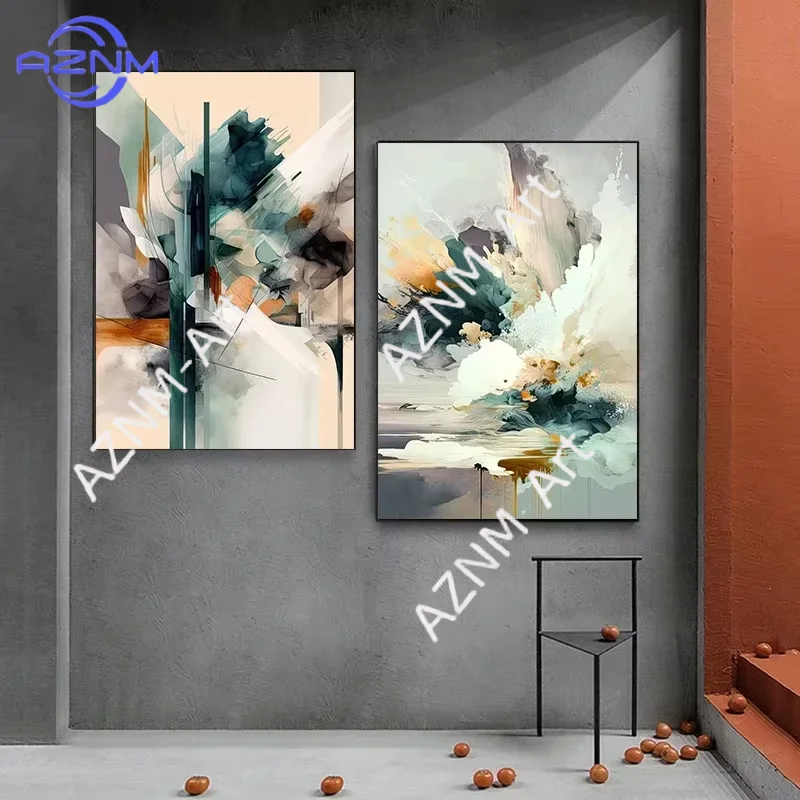1/2 Stück Klassische Abstrakte Wandkunst Matte Farbige Ölgemälde HD Leinwanddruck Poster Heim-Dekoration Zimmer-Dekorative Malerei