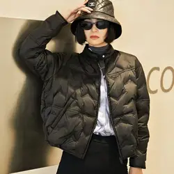 Short and Fashionable Down Jacket Women Autumn and Winter Stand Up Collar Lightweight and Loose Duck Down Jacket Coat Women