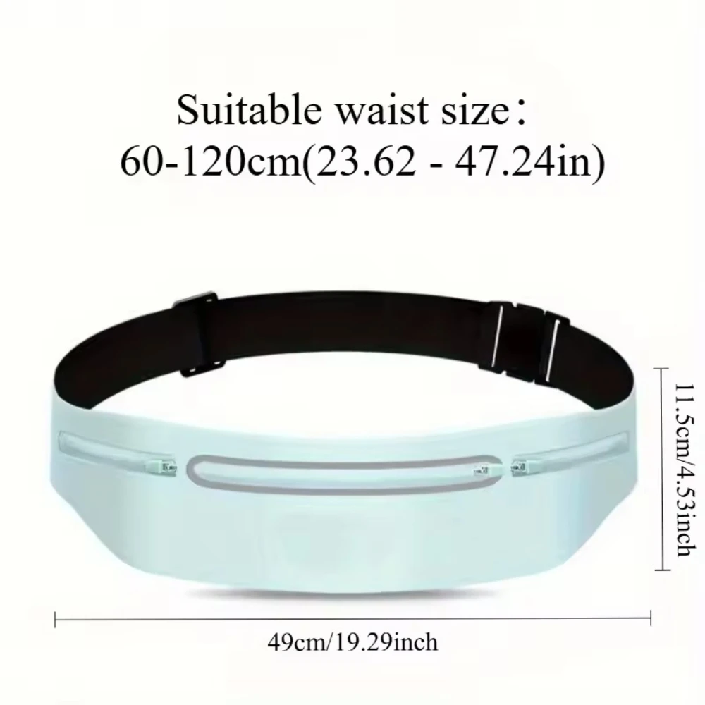 Slim Reflective Running Belt Marathon Waist Bag Ultra Slim Waterproof Light Zero Bounce Safe 7.5" Phone Fit Waists 60-120cm image 6