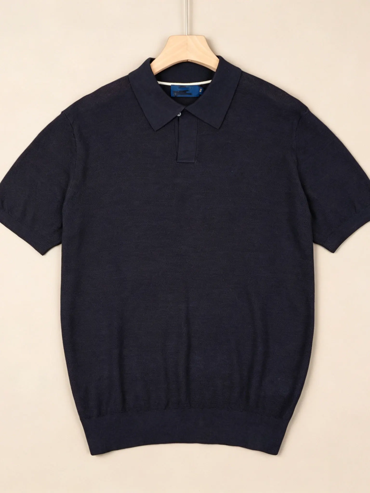Men's  Shirt Short Sleeve Knitted Breathable Comfortable Casual Commute T-Shirt Single Old Money Style Flip Collar