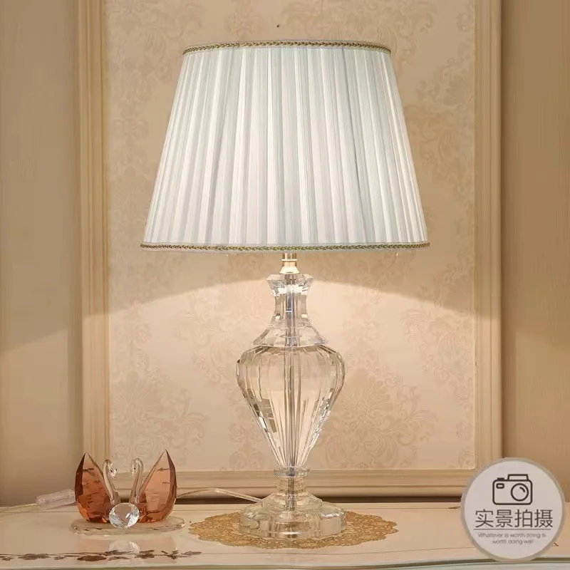 Crystal table lamp light luxury crystal table lamp bedroom bedside villa modern simple