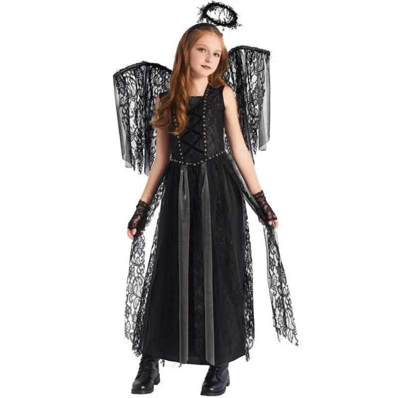 로우인 코스프레 의상 어린이 악마 왕자 광대 천사 놀이 의상 폴리에스터 섬유 100% 무대 의상