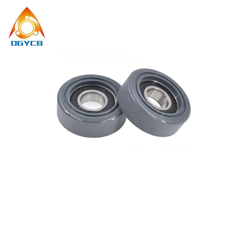 1pcs PU Coated Bearing Roller 15x45x15 PU600245-15 Polyurethane Forming Bearing Pulley 15*45*15 Rubber Wheel 45mm Diameter