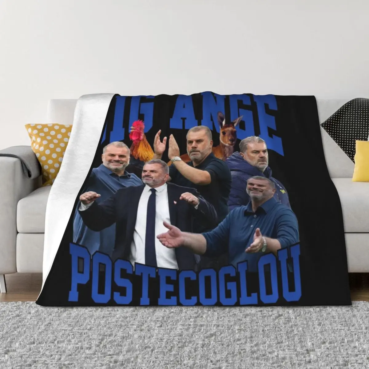 Big Ange Postecoglou بطانية رمي جرافيك هدايا عيد الميلاد لطيف منقوشة الصيف الفراش بطانيات الشاطئ #2