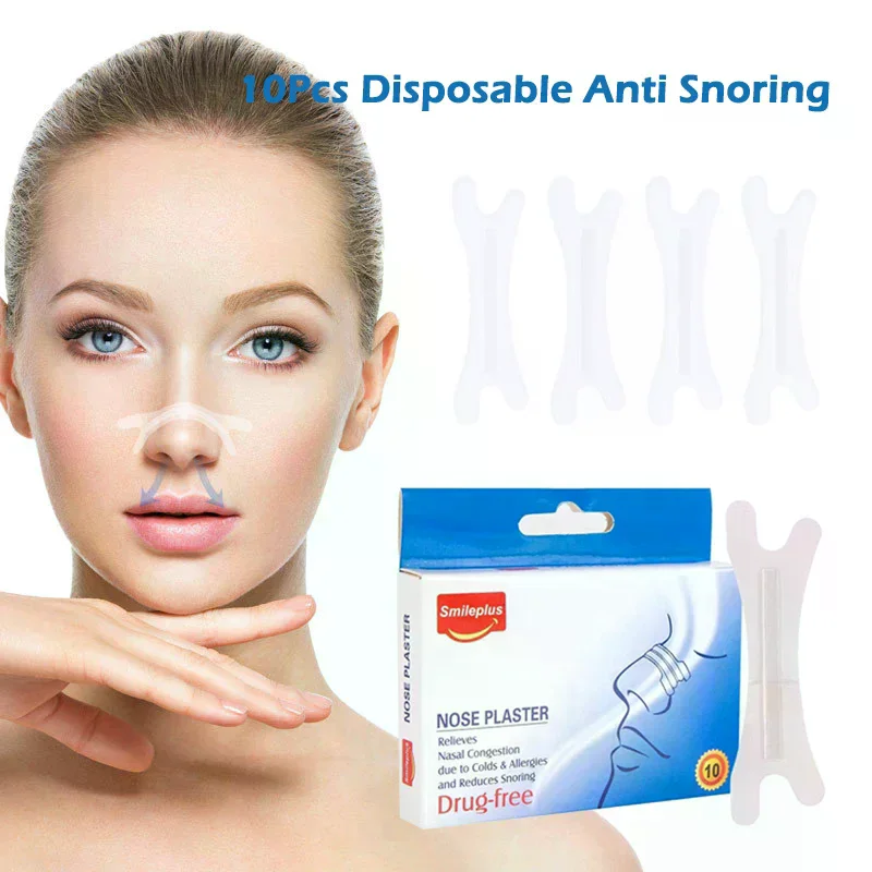/YOV/10Pcs Disposable Anti Snoring Nasal Strip Relief Stuffy Ventilation Nose Patches New