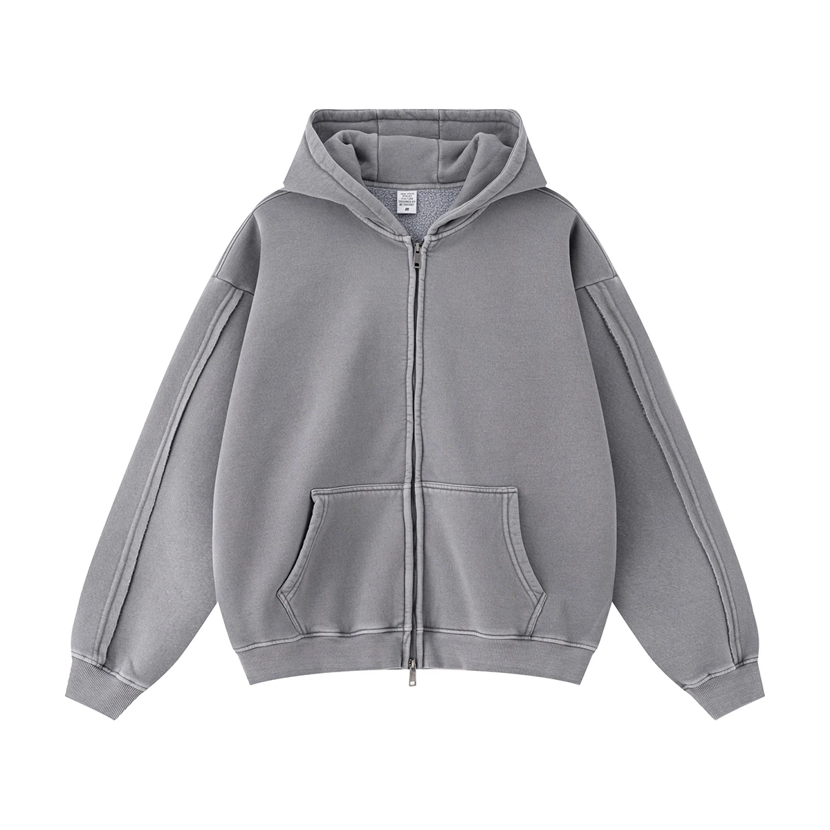 

2025 Autumn Winter Fashion Fleece Hoodies for Men Zip Up Cotton Three-dimensional Cutting Thickened Hooded Sweatshirt Cardigan