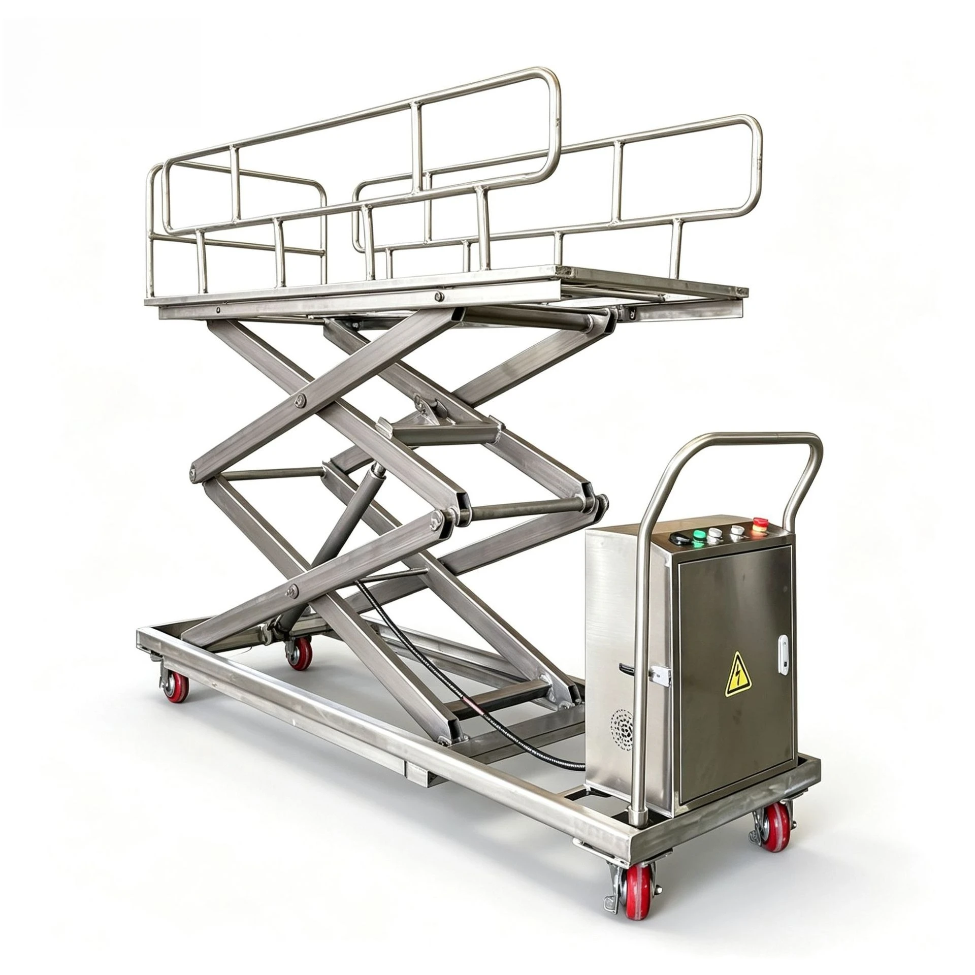 Semi-electric lift truck, stainless steel truck, morgue, refrigerator, body transfer