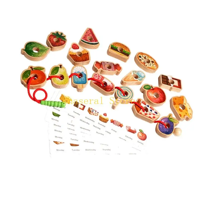 E7CE Sorting Activity Toy For Children Ages 3+ Featuring Multicolor Stringing Bead Design