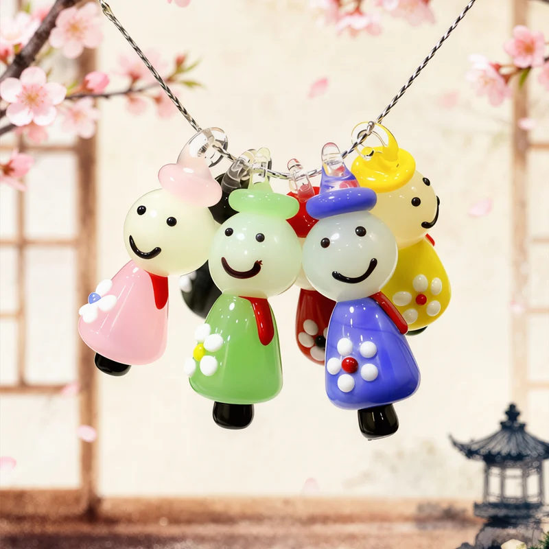 

Cute Mini Doll Charm Glass Pendant DIY Craft Jewelry Making Accessories Creative Holiday Party Favors Gifts for Handmade Lovers