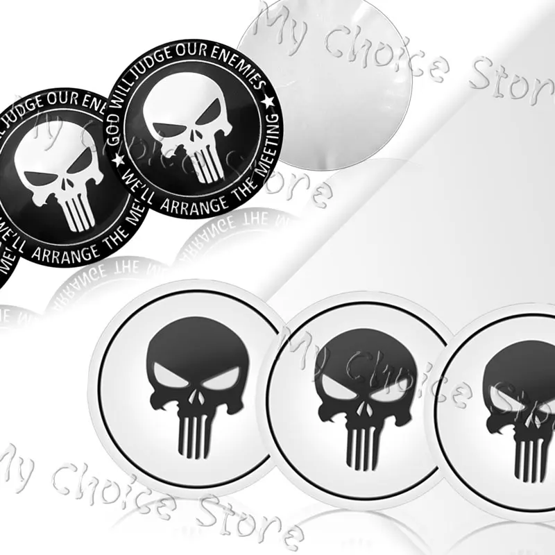 Universal Auto Decor 4Pcs 56mm Skull Emblem Car Wheel Center Hub Cap Rim Hub Dustproof Cover Sticker Car Styling Accessories