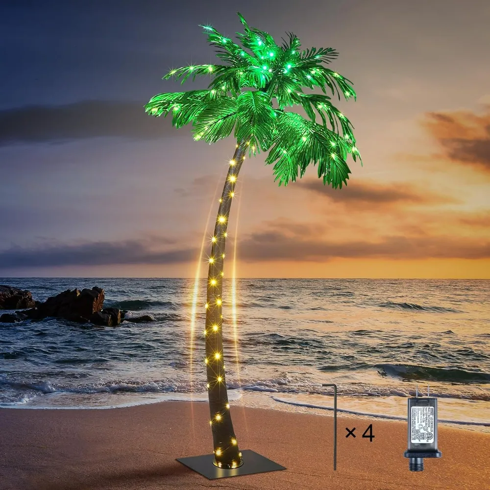 

Feet Palm Tree, 96LED Lights, Decoration for Home, Christmas, Nativity, Outdoor Patio，Outdoor Decoration