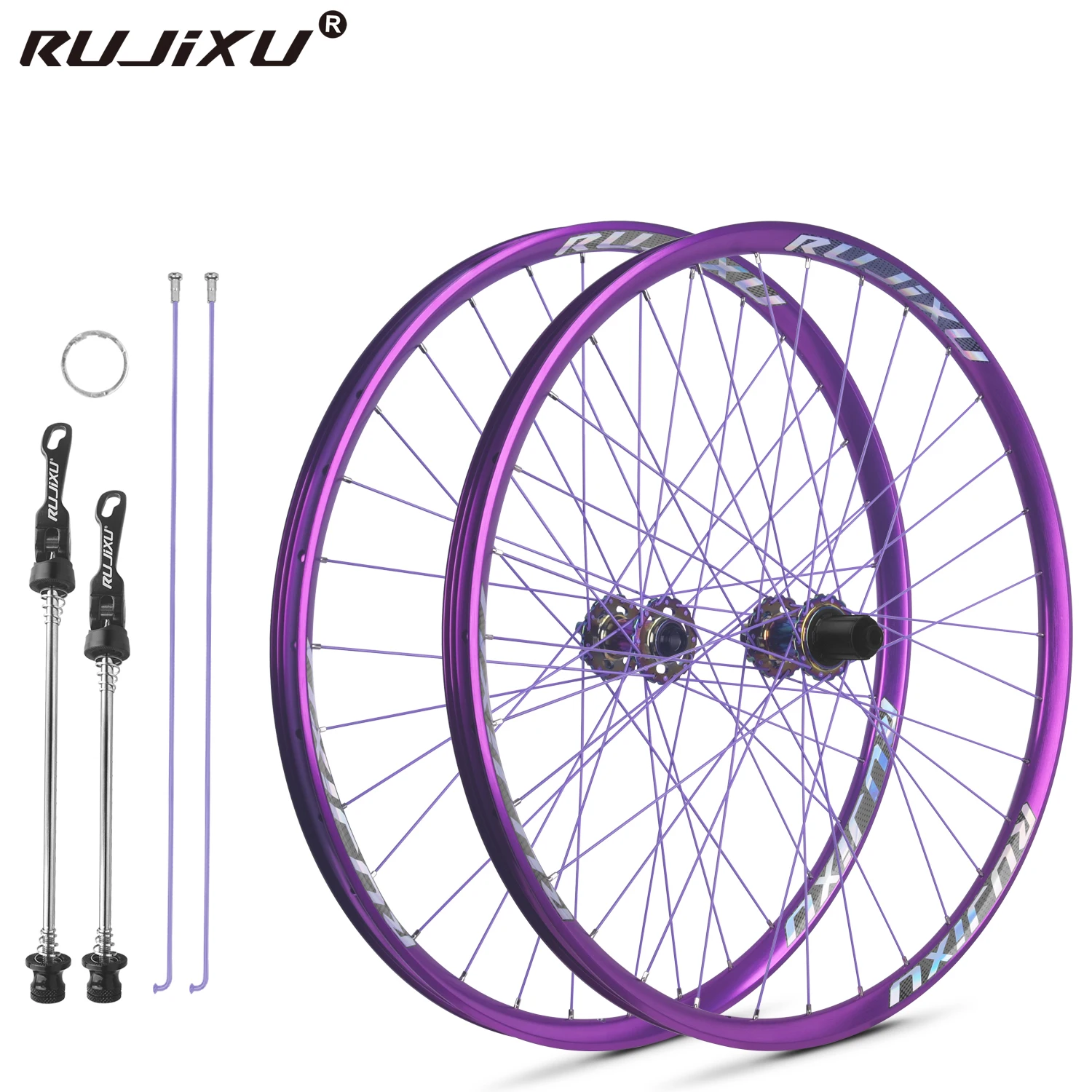 

High-Strength Purple Spokes Mountain Bike Wheelset 24 26 27.5 29 Inch Aluminium Alloy Rim Mountain Bike Disc Brake Wheelset