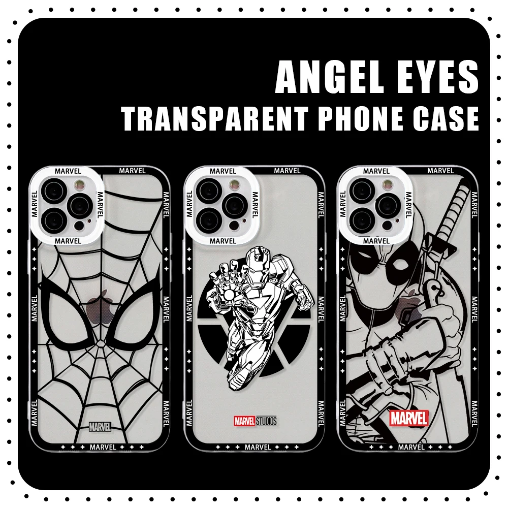 Spider-Man Iron Deadpool Phone Case for Vivo V40 V30e V25 V23 V21 Y50 Y33s Y21 Y20 Y28 Y22 Y17 Y15s 4G 5G Clear Soft Cover