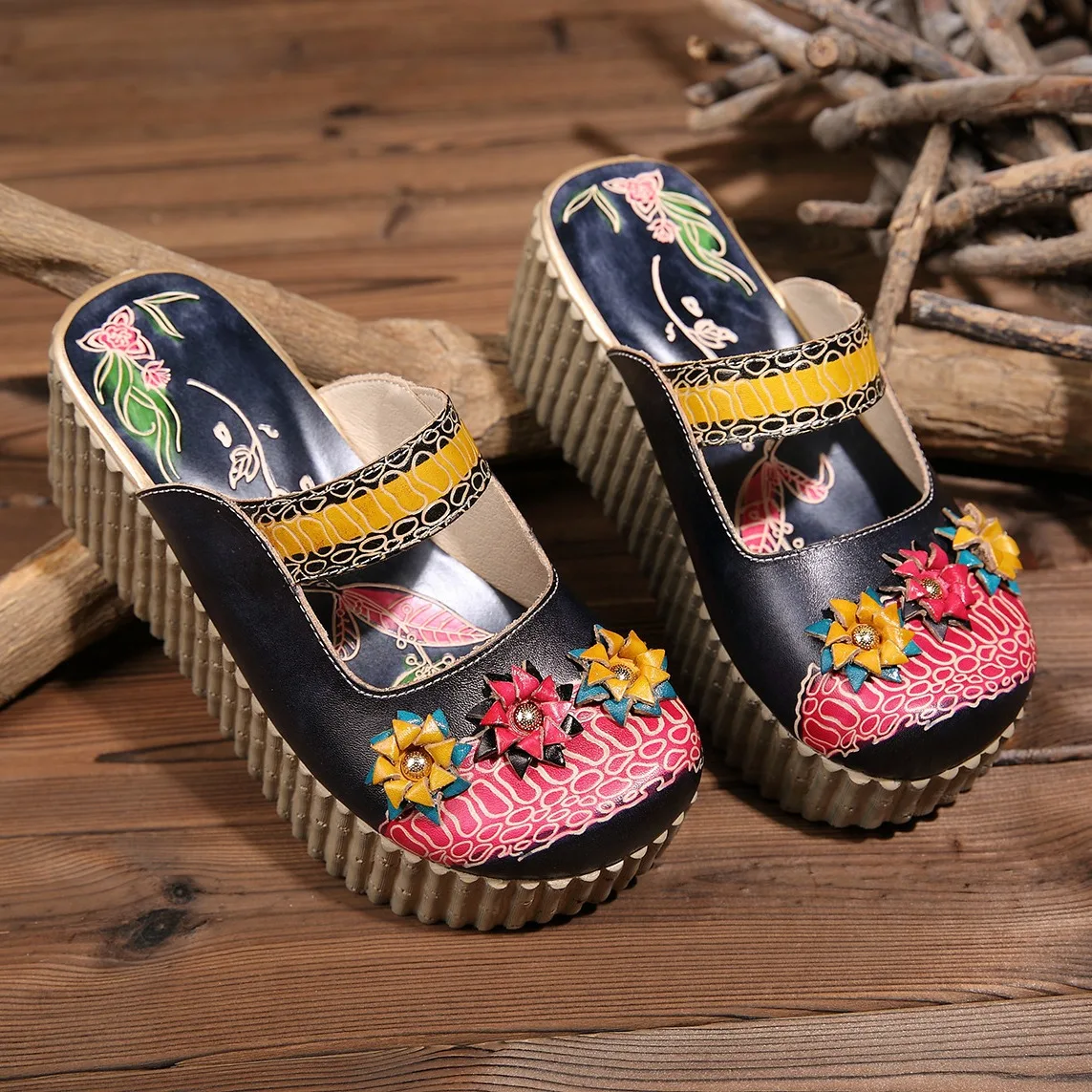 Careaymade-Folk style Head layer cowhide pure handmade Carved shoes, the retro art mori girl shoes,Women\'s casual Sandals 9color