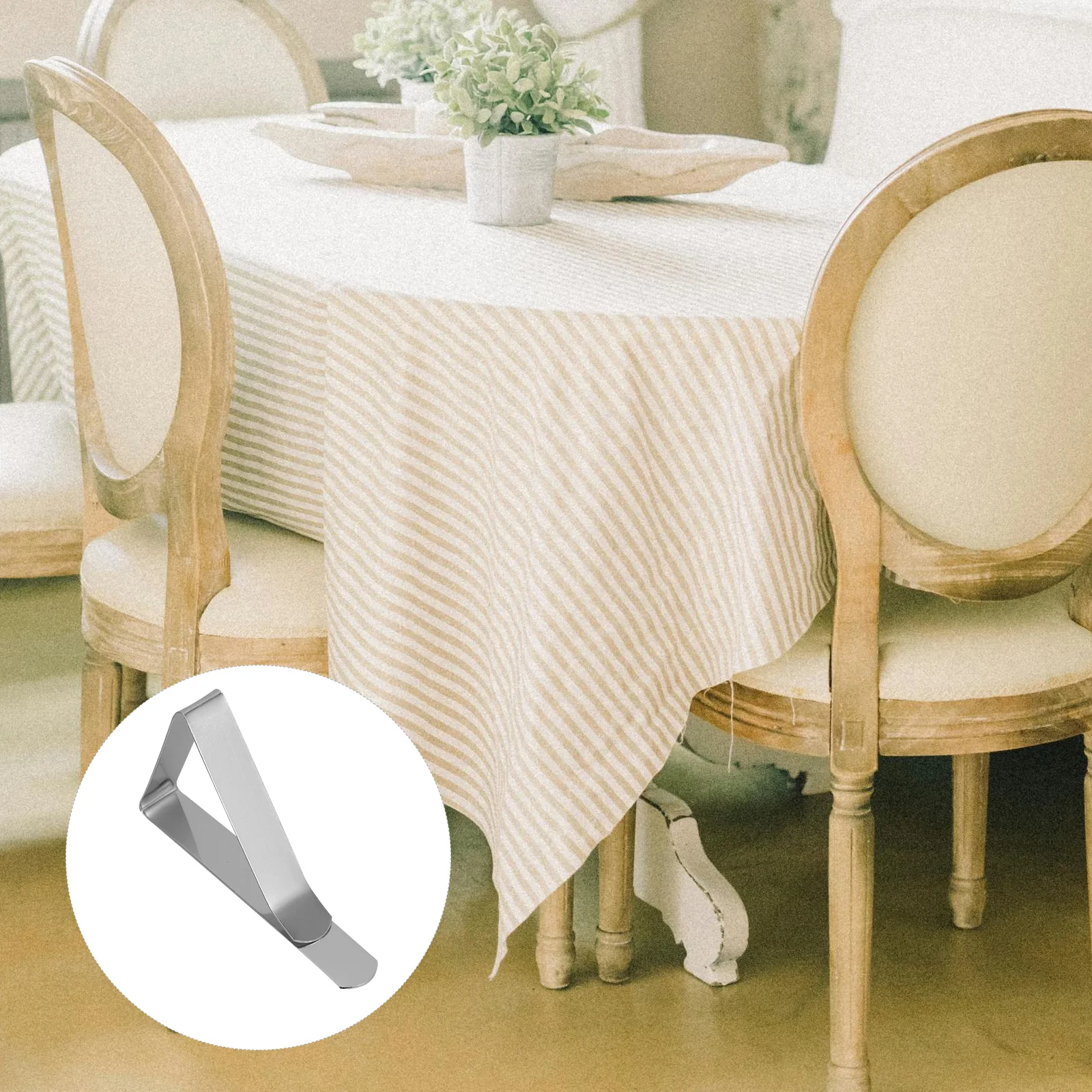 

8pcs Stainless Steel Tablecloth Clips 5Cm Adjustable For Thick Tables Windproof Holders Table Cover Clamps Table Skirt