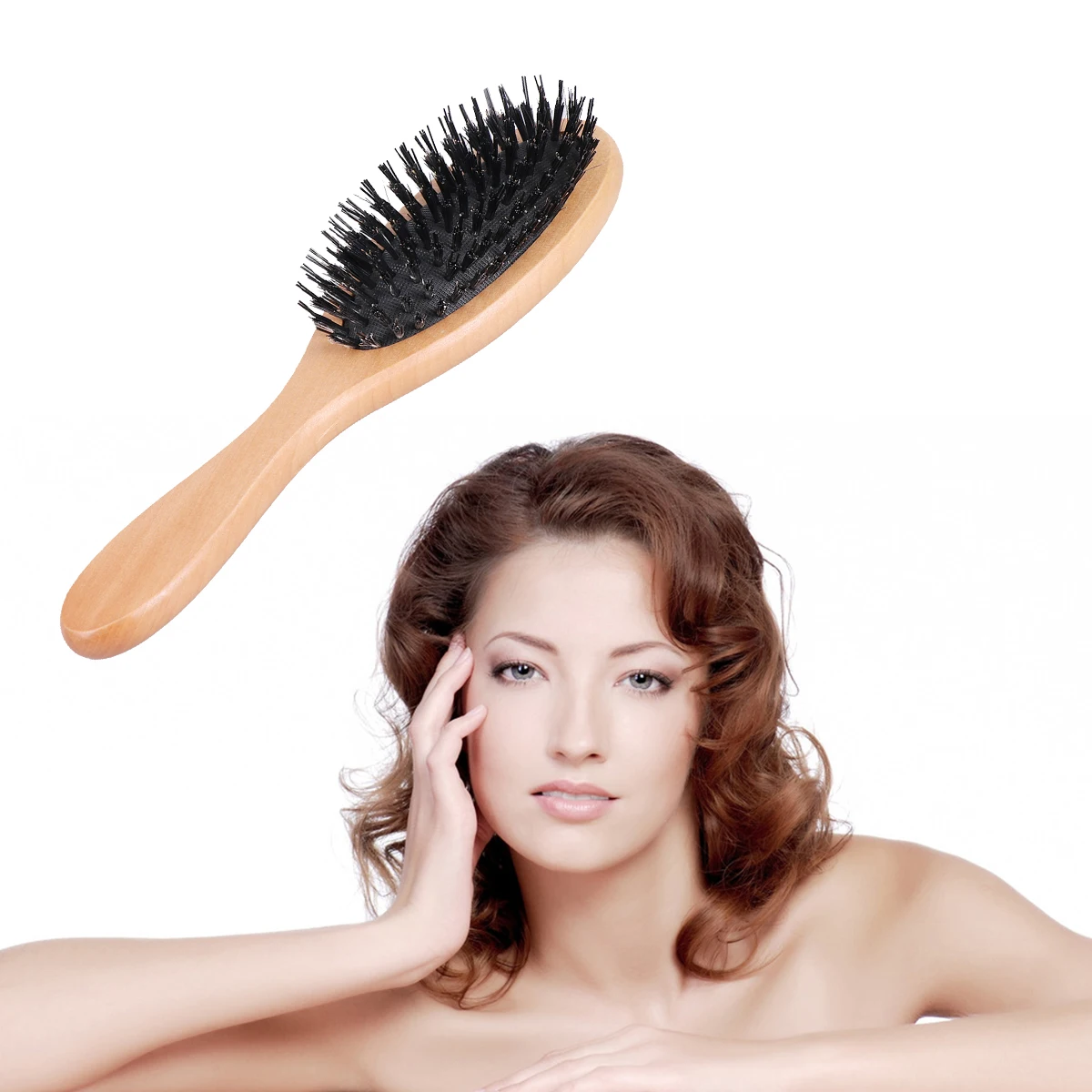 

Comb Set Wooden Massage Bristles Hair Brush Detangler Smooth Scalp Promote Blood Flow Reduce Pressure Comfortable
