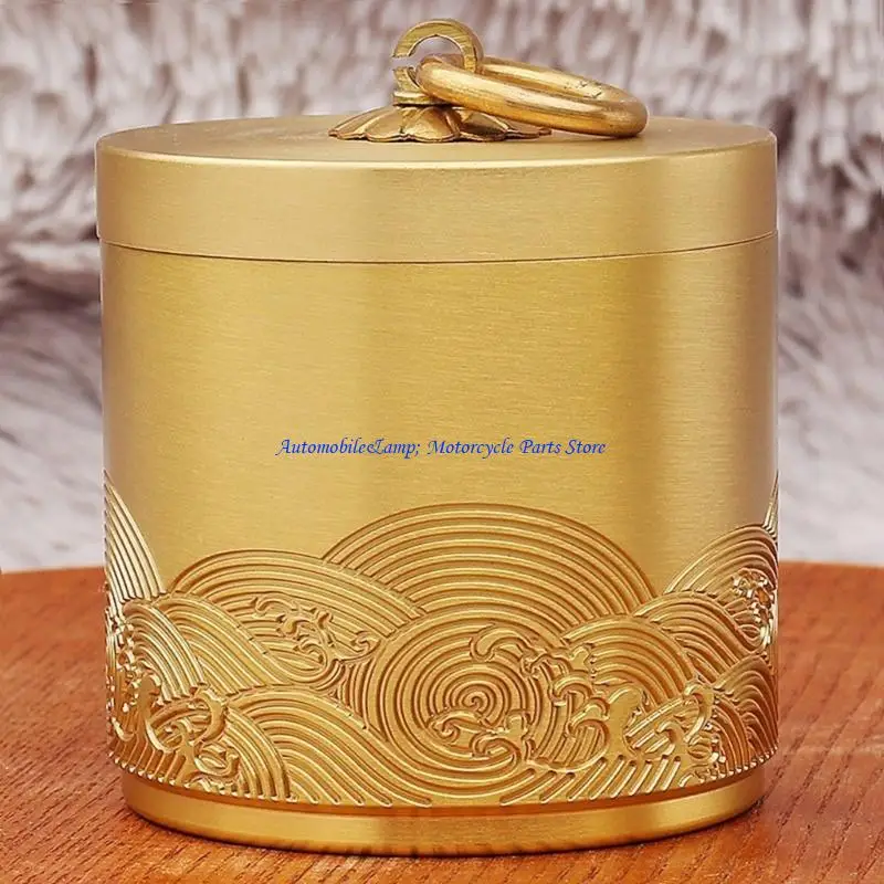 

H7BD Противоскользящая медная автомобильная пепельница с гравировкой «Сотня благословений», обеспечивающая безопасный и стильный