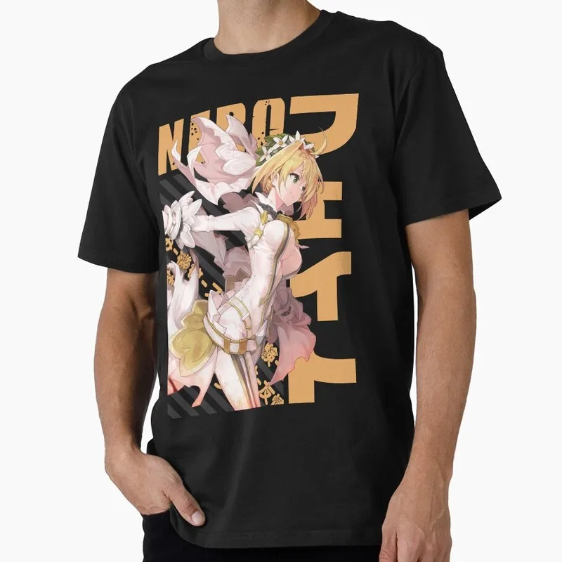 Nero Claudius Fate Stay Night Anime Graphic T-Shirt Japanese Anime Manga Vintage Print Unisex Short Sleeve Casual Streetwear Tee