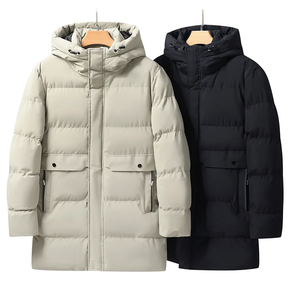 Осенне-зимняя мужская теплая хлопковая куртка средней длины с капюшоном для катания на лыжах, графеновое лыжное пальто, хлопковая куртка больших размеров