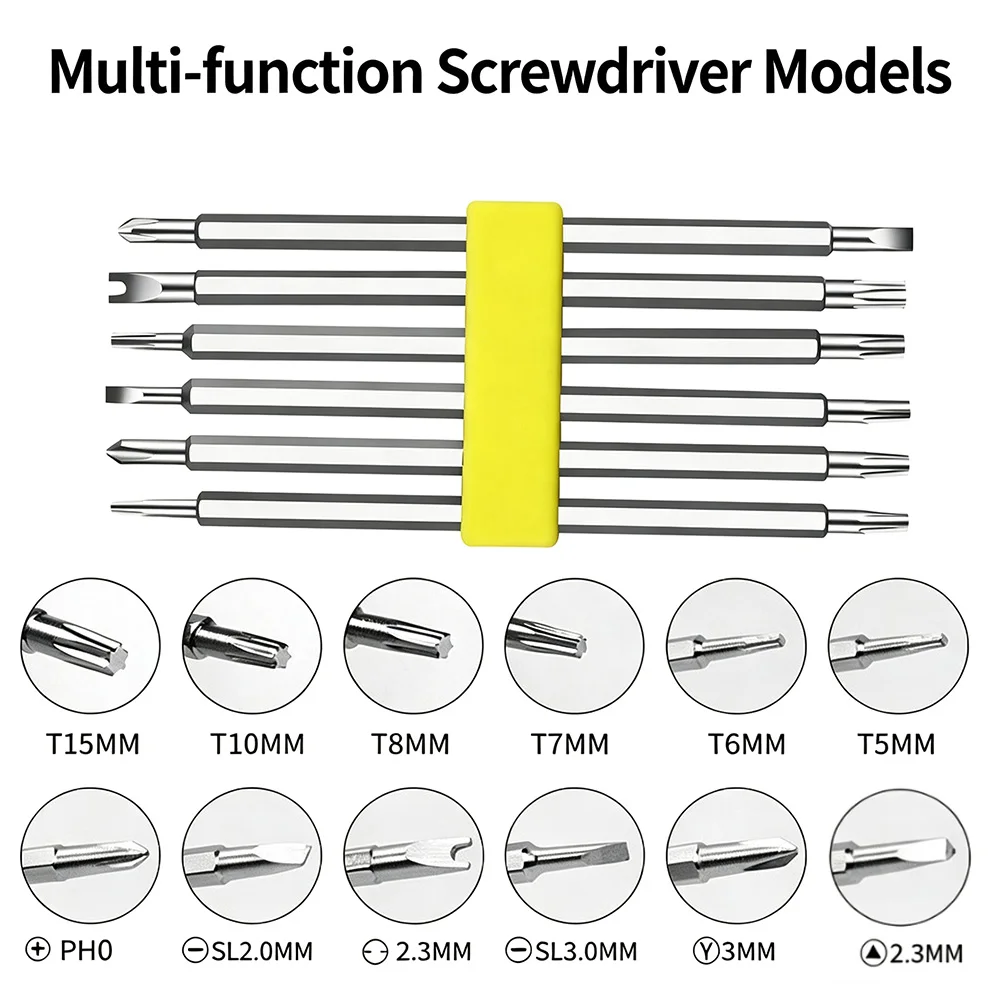 12 in 1 Magnetic Screwdriver Set, Y/U/Triangle/Torx Special Bits, Multifunctional Household Precision Repair Hand Tool Kit