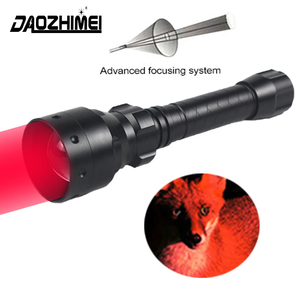 

500Yards High Power T30 Red Light LED Flashlight 1 Mode Zoom Red Beam Hunting Light Long Range Torch for Astronomy Aviation