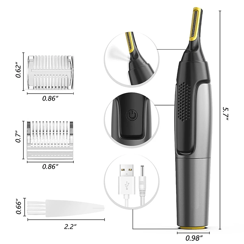 Electric Nose Hair Trimmer Waterproof Easy To Operate Ear Trimmer Safe Face Care Electric Nose Hair Trimmer For Men image 4