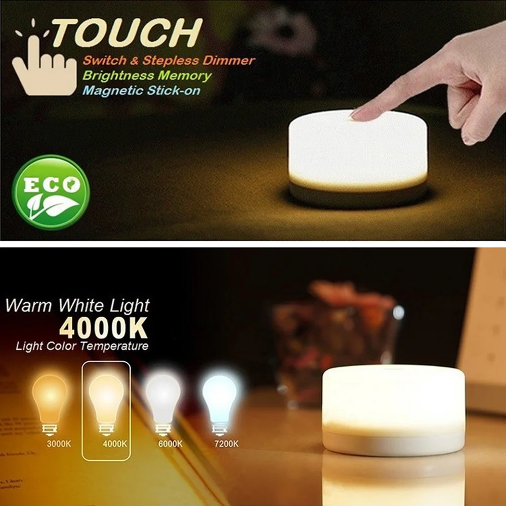 Led Night Light Touch Wireless Dimming Table Lamp Charging Pat Light Bedroom Study Atmosphere Light Baby Night Lights